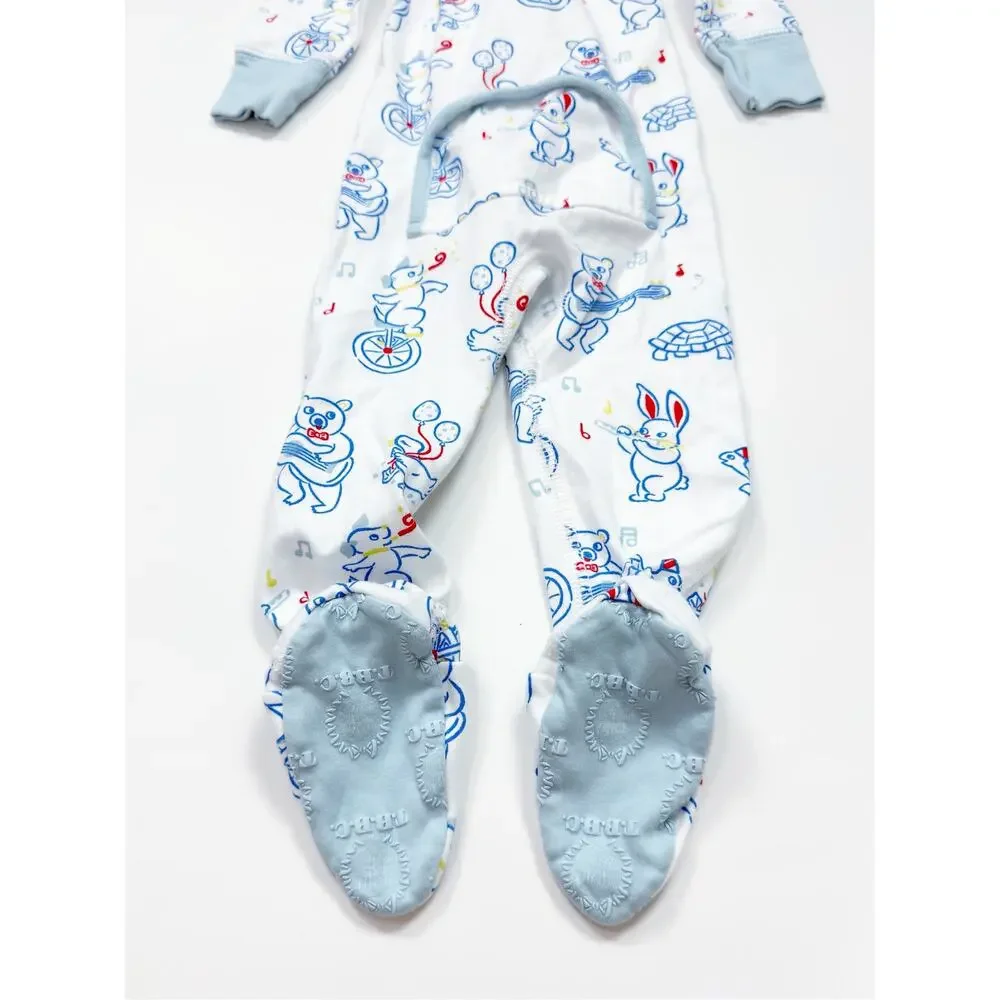 The Beaufort Bonnet Company Knox's Night Night Footed Pajama In Rowdy Revelers
